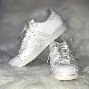 Adidas superstar - all white, size 7 boys